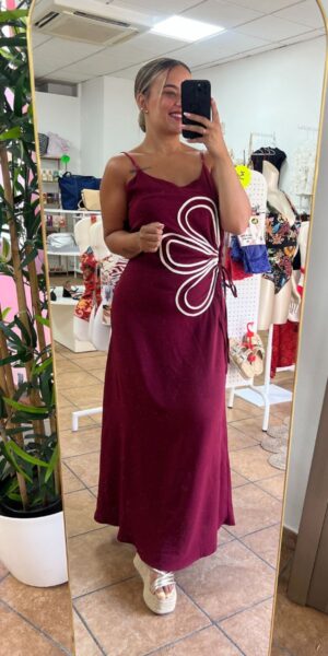 Vestido Flor Granate