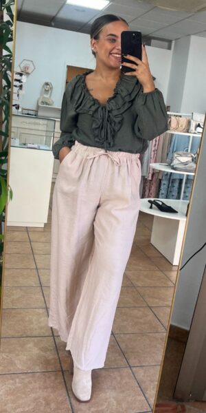 Blusa Volantes Kaki