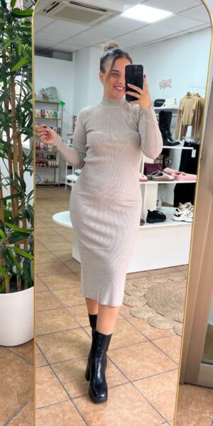 Vestido Canale Taupe