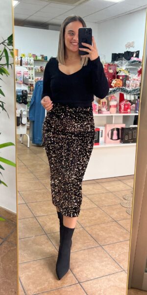 Falda Lentejuelas Noir D