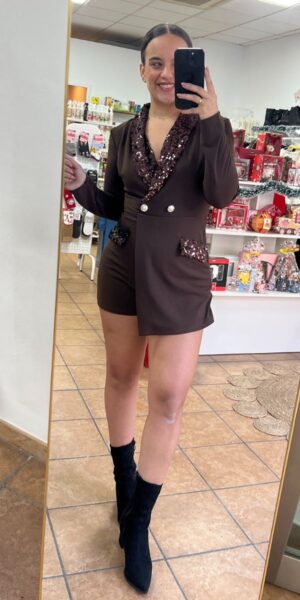 Mono Lentejuelas Chocolate