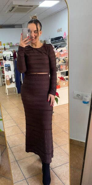 Conjunto Falda Chocolate