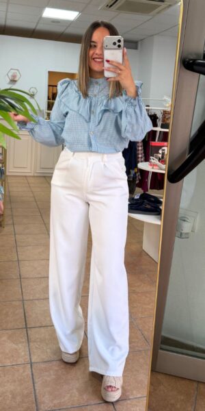 Camisa Vichy Celeste