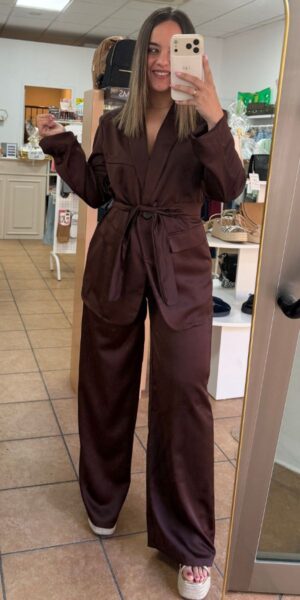 Traje Saten Chocolate