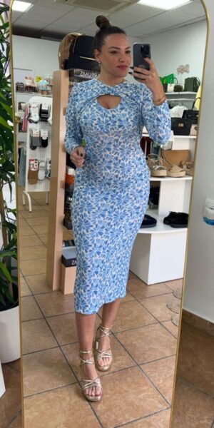 Vestido Estampado Celeste