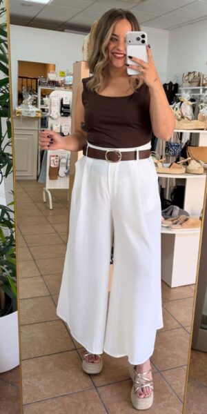 Pantalón Blanco Cinturon