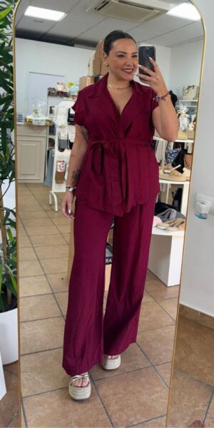 Conjunto Chaleco Granate