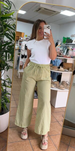 Pantalón Vichy Verde