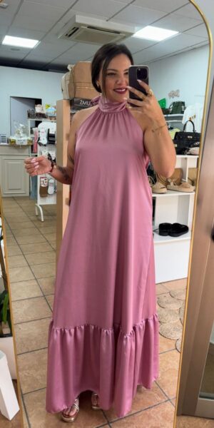 Vestido Rosa Saten
