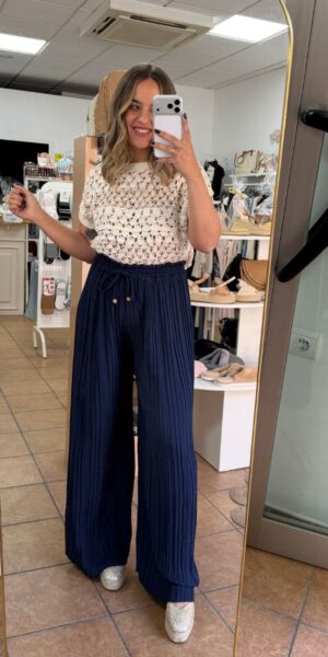 Pantalón Plisado marino