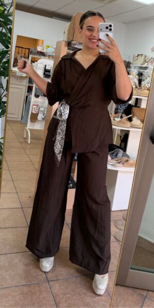 Conjunto Marron Lazo