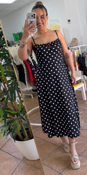 Vestido Noir Lunares