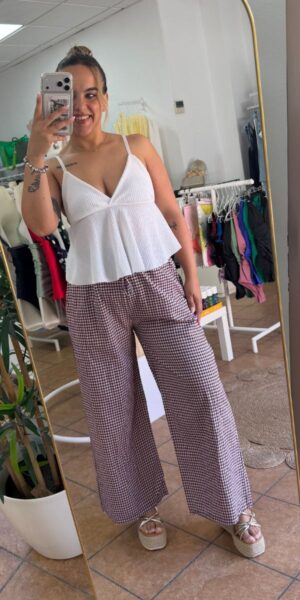 Pantalón Vichy Morado
