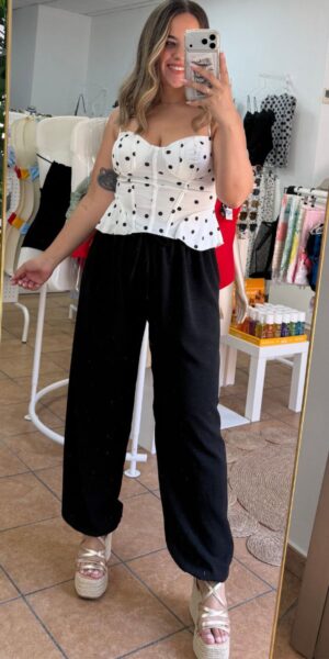 Top Lunares Blanco