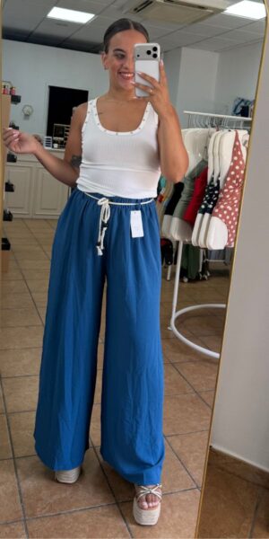 Pantalón Azul Trenza