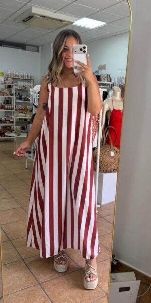 Vestido Rayas Teja