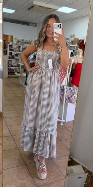 Vestido Vichy Marron