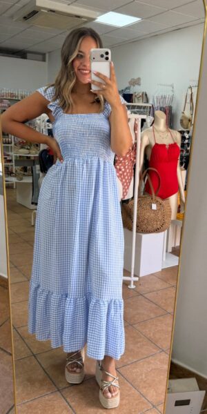 Vestido Vichy Celeste