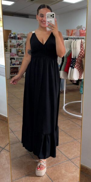Vestido Noir Lazos