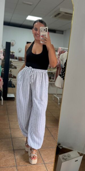 Pantalón blanco rayas