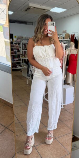 Pantalón lino blanco