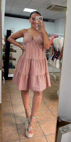 vestido vichy teja