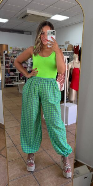 Pantalón Vichy verde