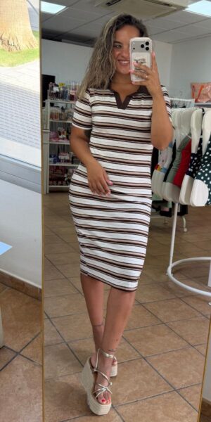 Vestido Rayas Marron