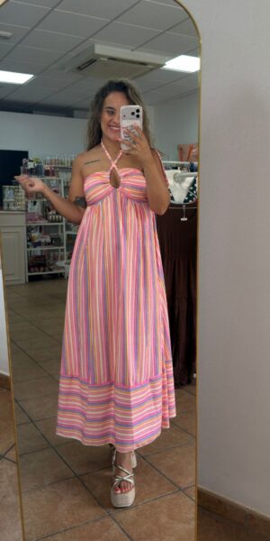 Vestido Rayas Rosa