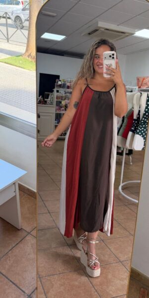 Vestido Rayas Choco Teja