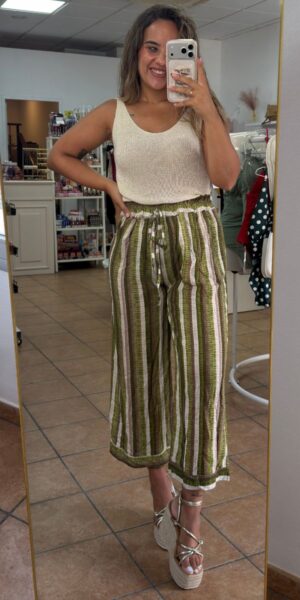 Pantalón Rayas Verde