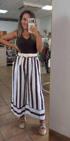 Pantalon Rayas Marron