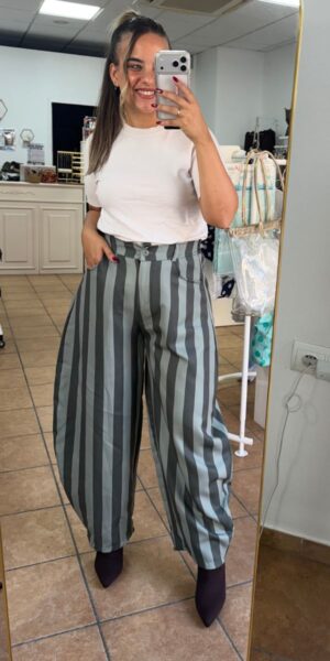 Pantalon Rayas Verde