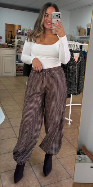 Pantalon Cuadros Chocolate