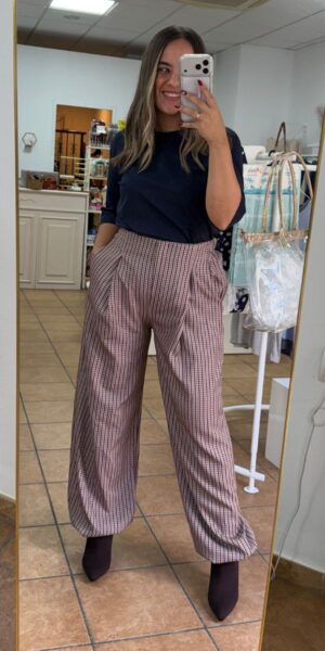 Pantalon Cuadros Marino