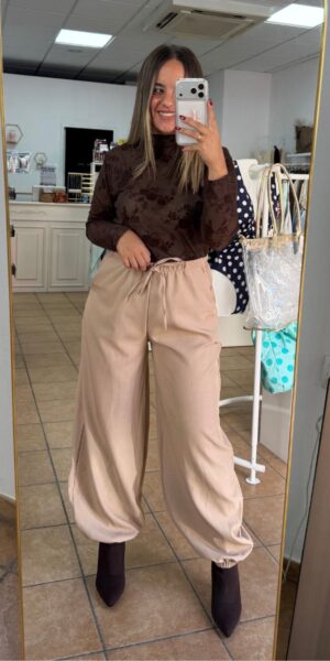 Pantalon Globo Tostado